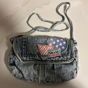 Vtg 80s Genuine Shane Acid Wash Crossbody Purse